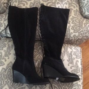 Over the knee suede boot